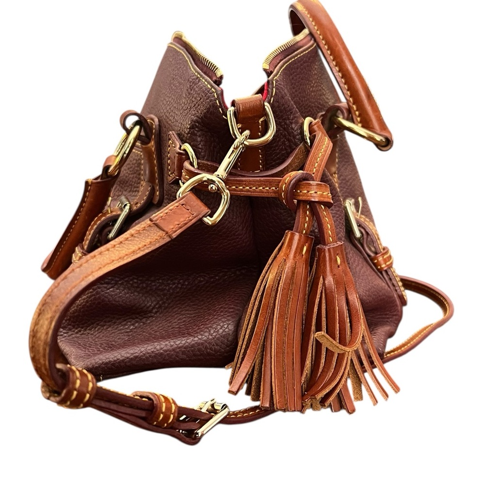 Dooney & Bourke Rich Brown Leather Satchel - Picture 6 of 11